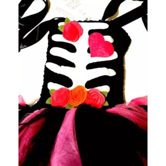 O'Cocolour Girls' Tutu Tulle & Knit Skeleton Costume Halloween SZ Large(5-7yrs) - Picture 3 of 9